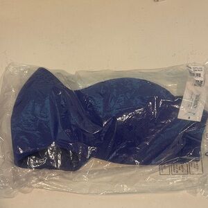 SPANX Blue Strapless Swim Top